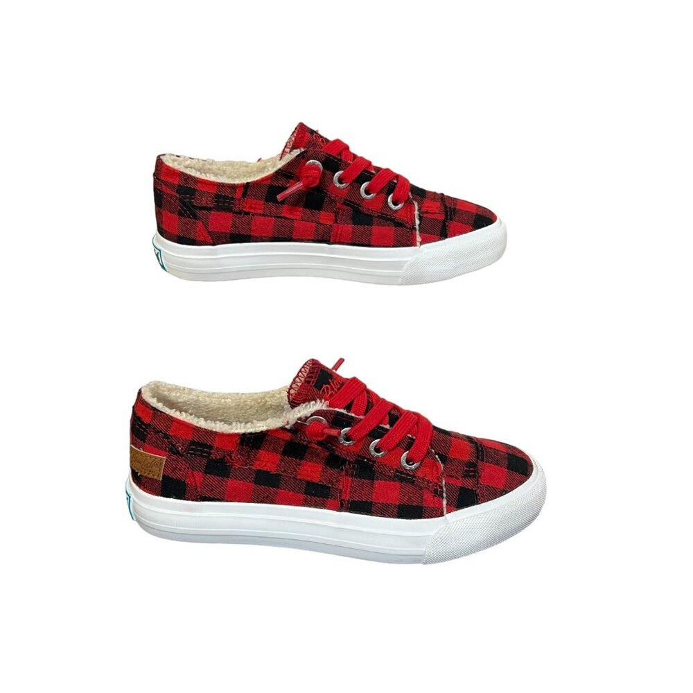 Blowfish Malibu Women's Play Sneaker - WITH RED LACES - Red Buffalo Check - NWT - Picture 5 of 11